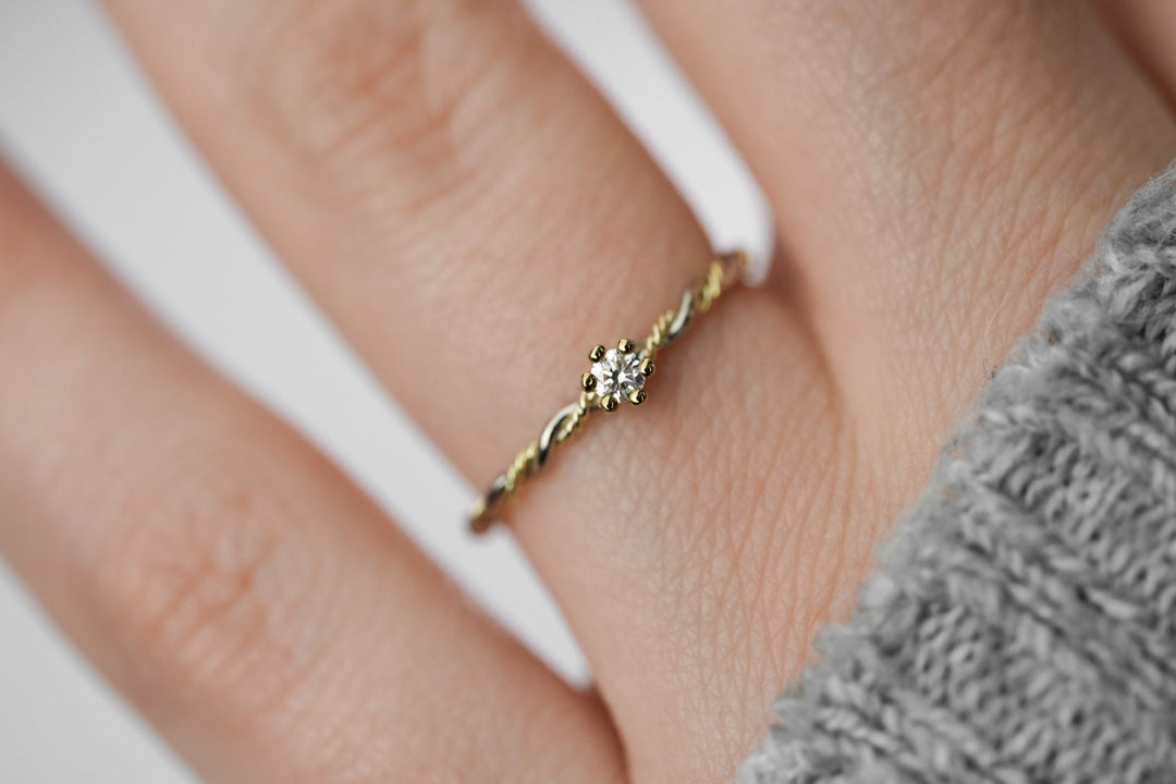 Verlobungsring "Filou" Weißgold Gelbgold