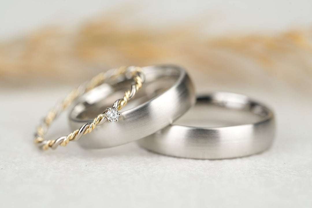 Eheringe Set "Charley" Platin