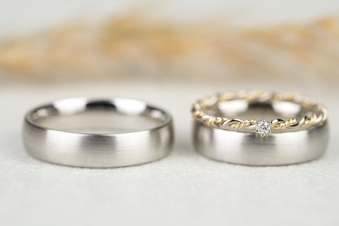 Eheringe Set "Charley" Platin