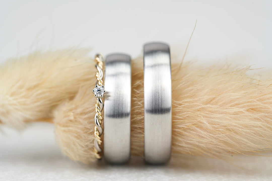 Eheringe Set "Charley" Platin