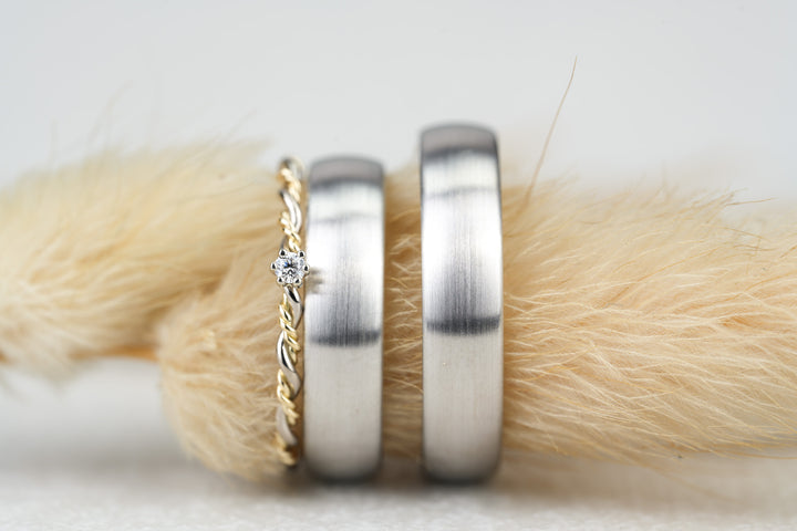 Eheringe Set "Charley" Platin