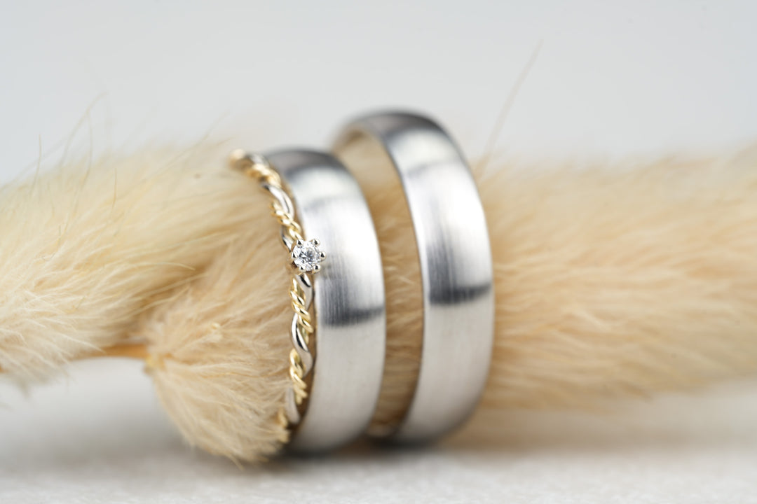 Eheringe Set "Charley" Platin
