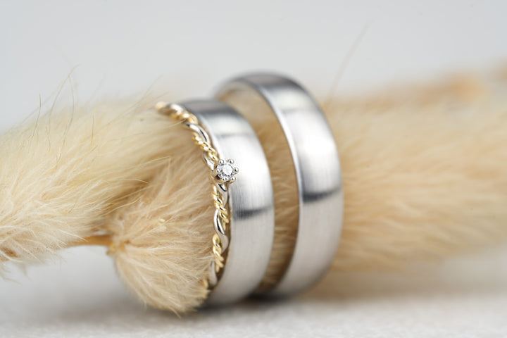 Eheringe Set "Charley" Platin