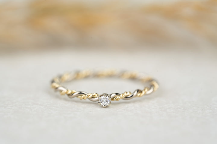 Verlobungsring "Filou" Weißgold Gelbgold