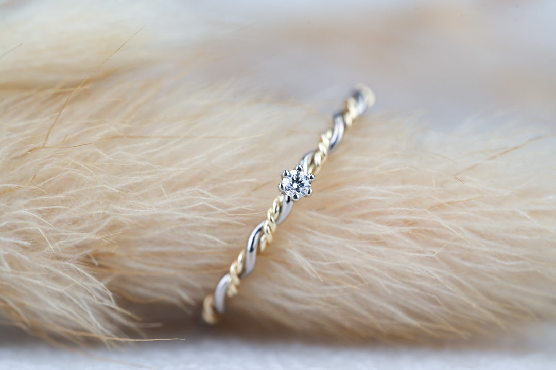 Verlobungsring "Filou" Weißgold Gelbgold