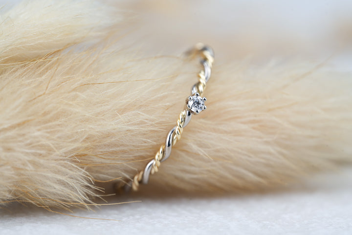 Verlobungsring "Filou" Weißgold Gelbgold