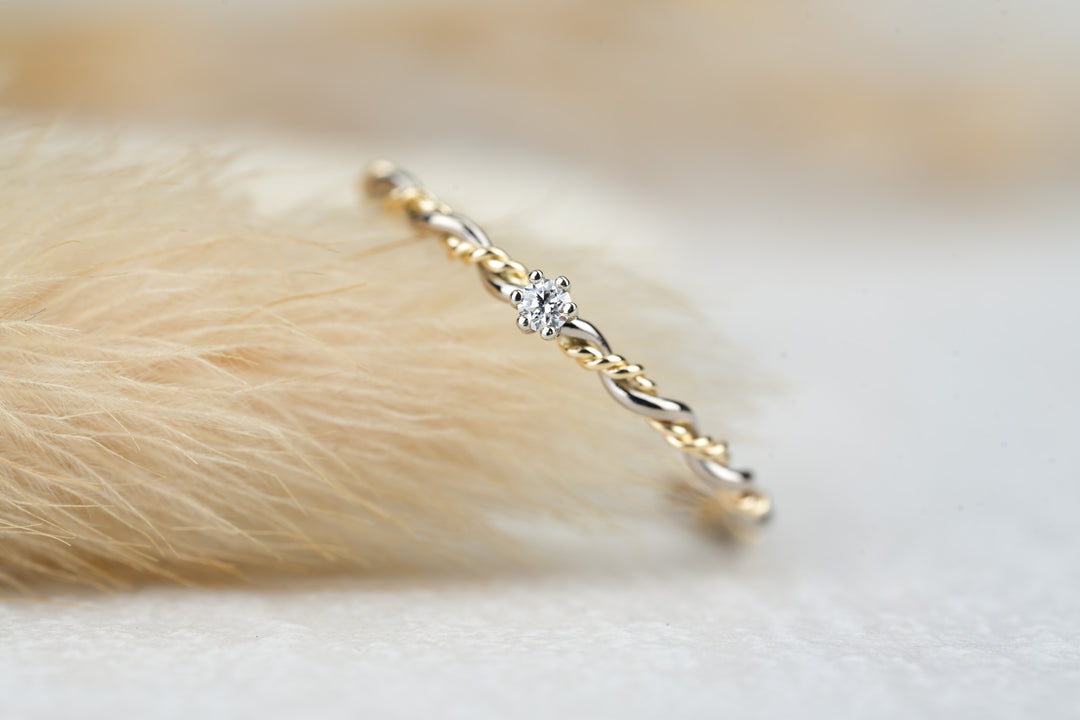 Verlobungsring "Filou" Weißgold Gelbgold