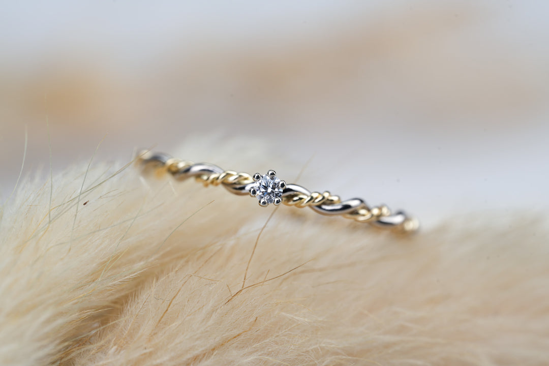 Verlobungsring "Filou" Weißgold Gelbgold