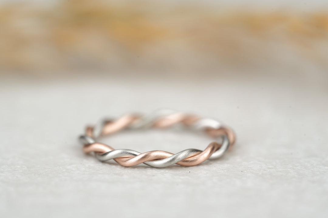 Kordelring Platin Rosegold filigran