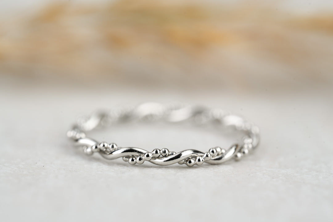 Kordelring Weißgold Platin filigran