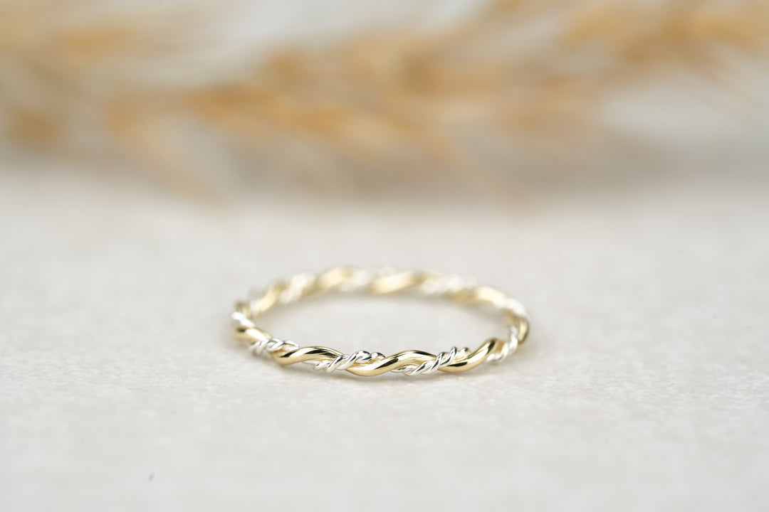 Vorsteckring Gold Silber filigran elegant