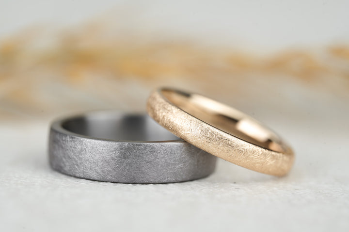 Eheringe Kratzmatt Tantal Rosegold