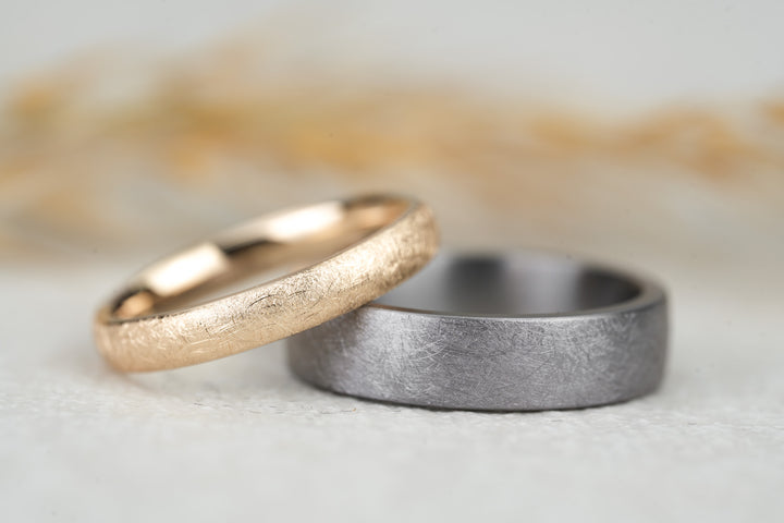 Eheringe Kratzmatt Tantal Rosegold