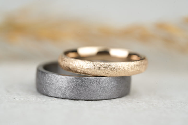 Eheringe Kratzmatt Tantal Rosegold