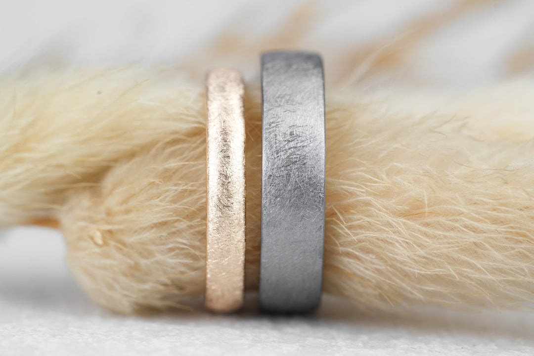 Eheringe Kratzmatt Tantal Rosegold