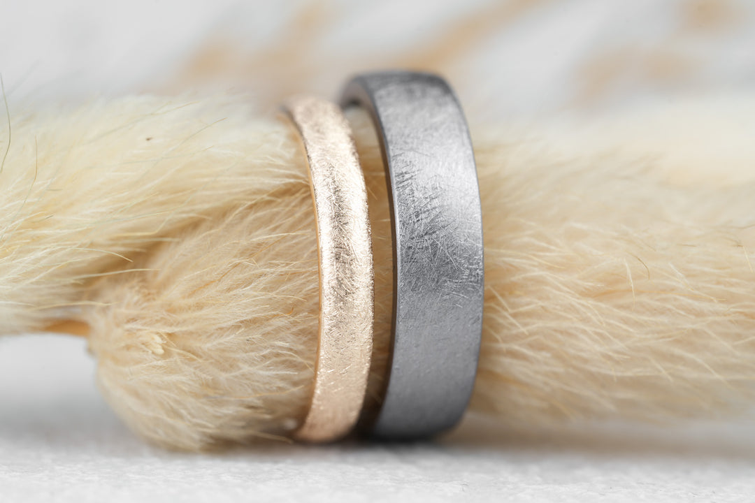 Eheringe Kratzmatt Tantal Rosegold