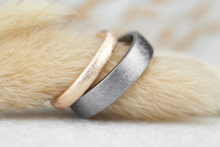 Eheringe Kratzmatt Tantal Rosegold