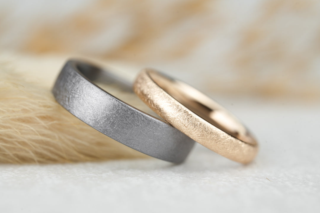 Eheringe Kratzmatt Tantal Rosegold