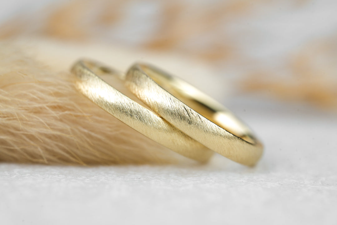 Eheringe Gold Eismatt schräg