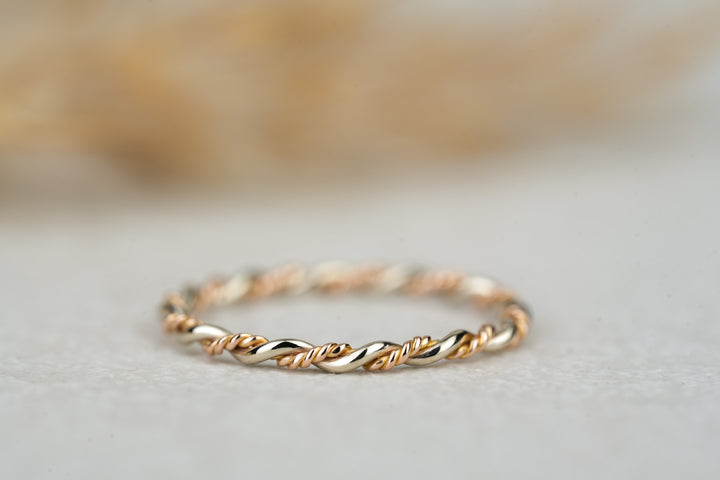 Vorsteckring " Sierra " Rosegold Weißgold