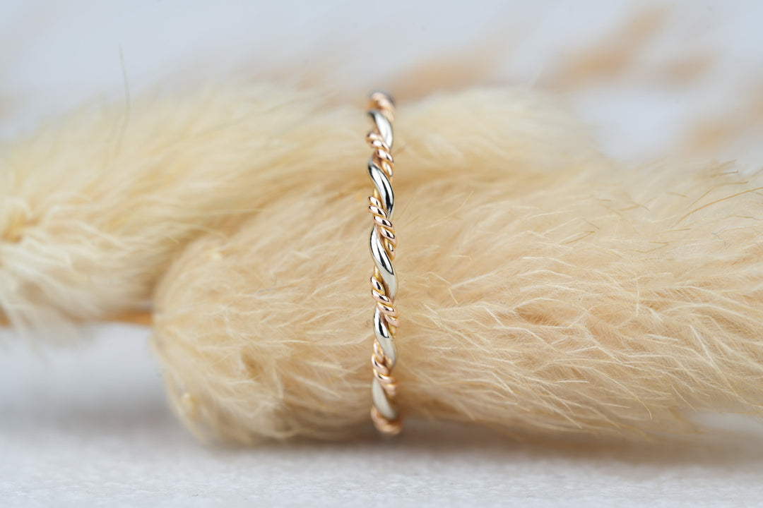 Vorsteckring " Sierra " Rosegold Weißgold