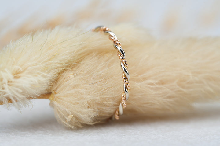 Vorsteckring " Sierra " Rosegold Weißgold