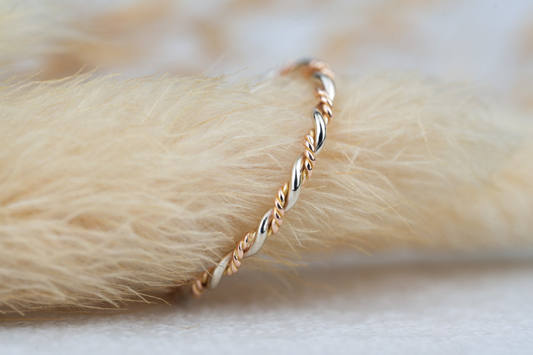 Vorsteckring " Sierra " Rosegold Weißgold