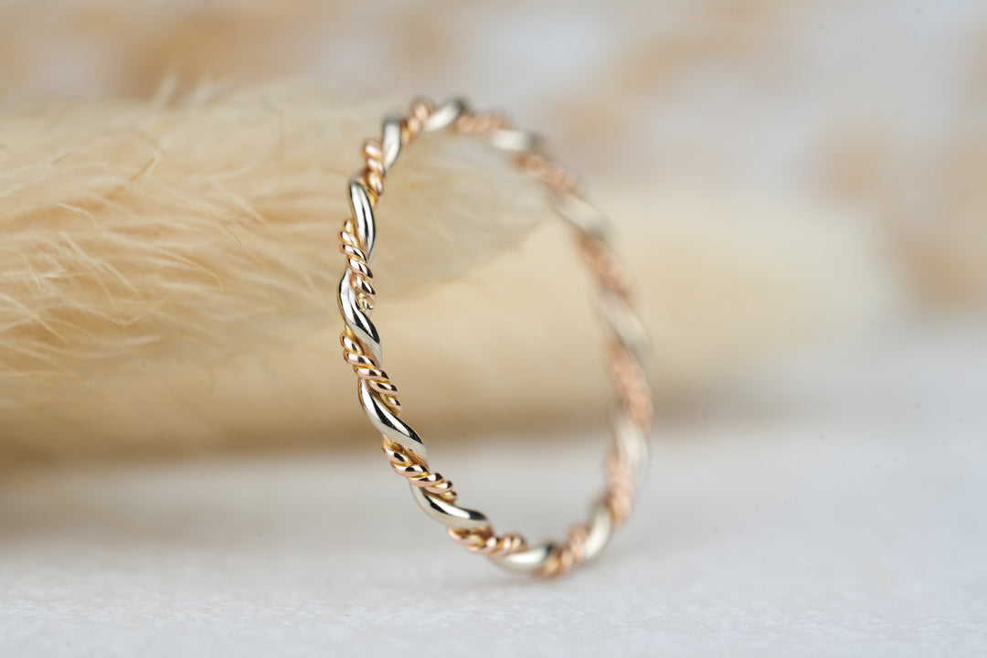 Vorsteckring " Sierra " Rosegold Weißgold