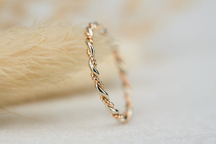 Vorsteckring " Sierra " Rosegold Weißgold