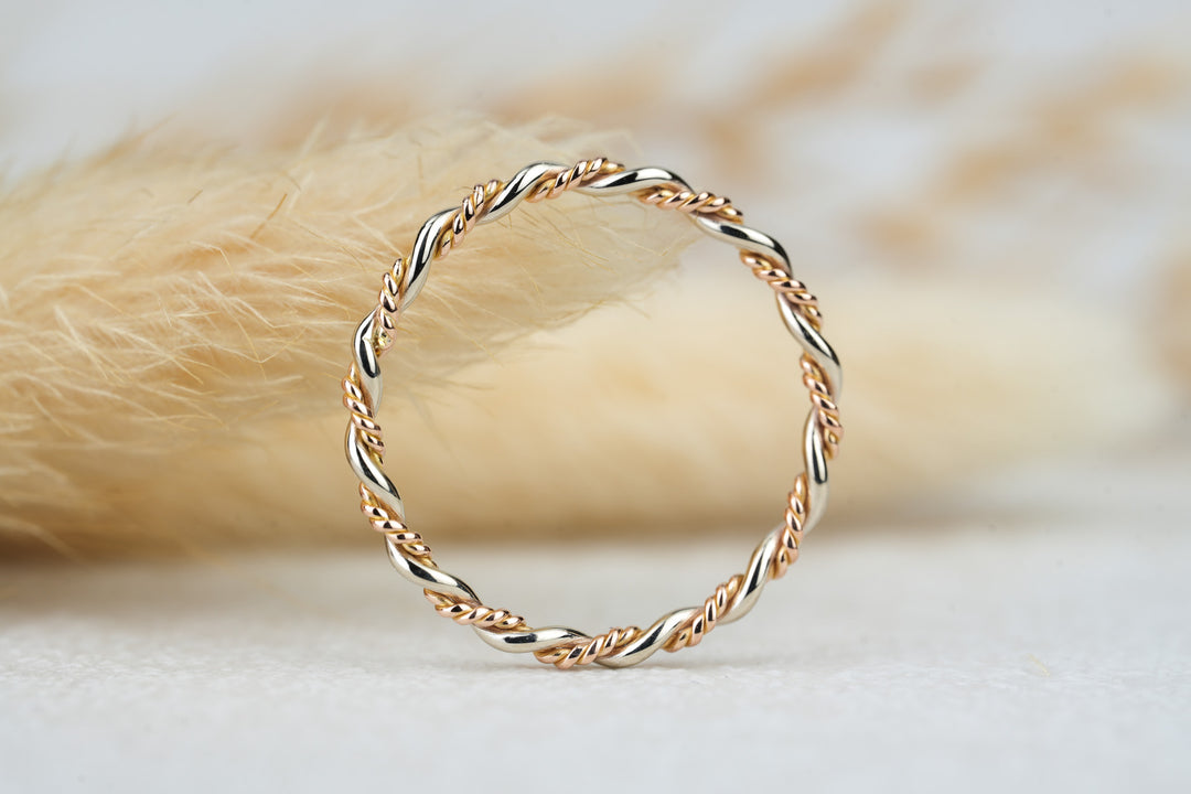 Vorsteckring " Sierra " Rosegold Weißgold