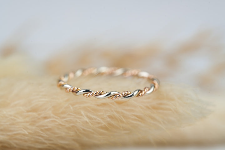 Vorsteckring " Sierra " Rosegold Weißgold