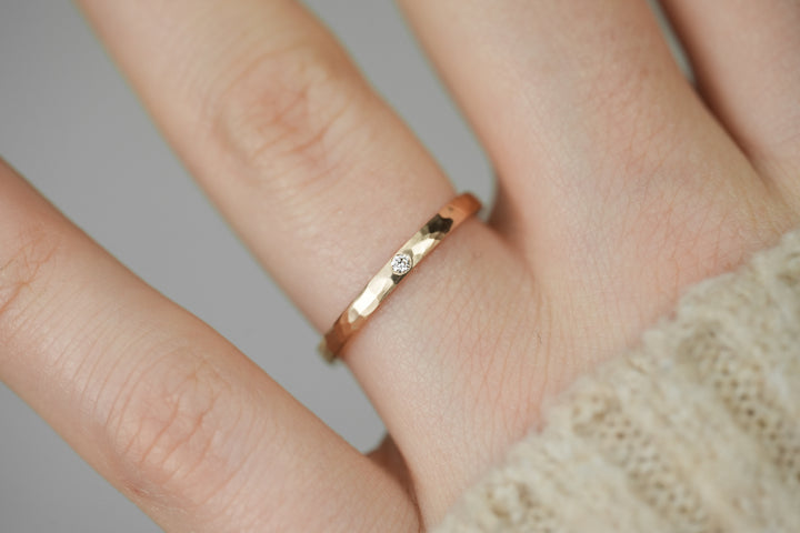 Verlobungsring Rosegold gehämmert