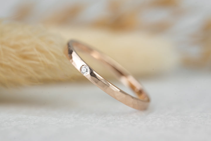 Verlobungsring Rosegold gehämmert
