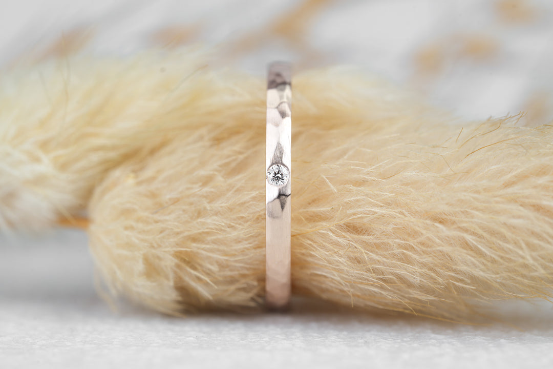 Verlobungsring Rosegold gehämmert