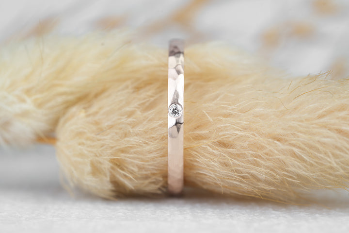 Verlobungsring Rosegold gehämmert