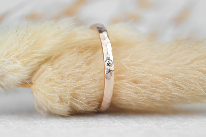 Verlobungsring Rosegold gehämmert
