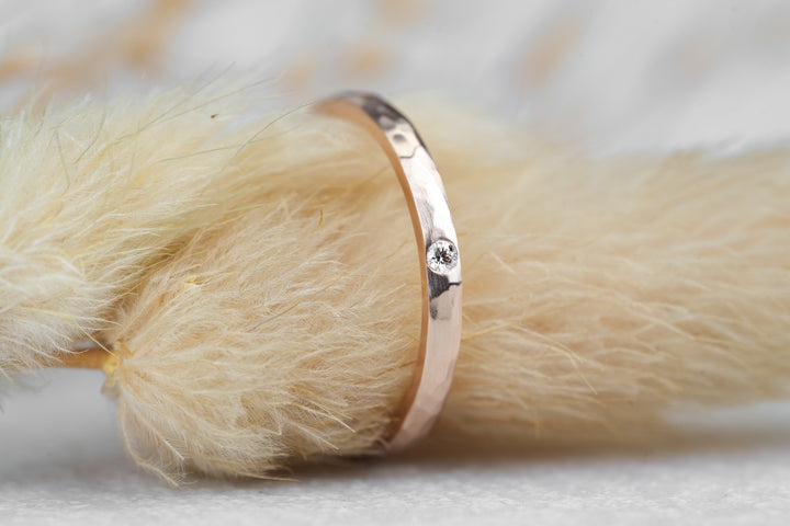 Verlobungsring Rosegold gehämmert