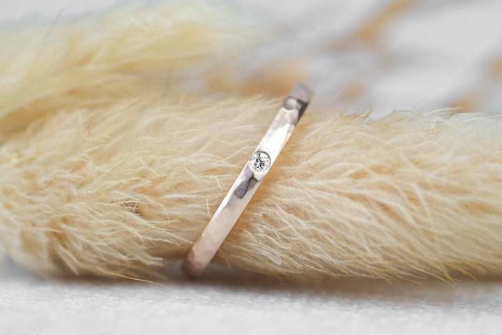 Verlobungsring Rosegold gehämmert
