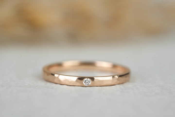 Verlobungsring Rosegold gehämmert
