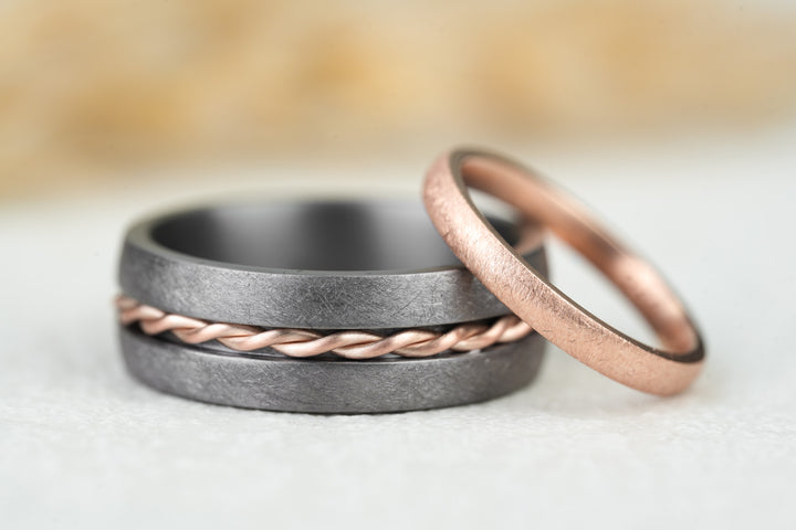 Eheringe Chain Rosegold Tantal keltisch