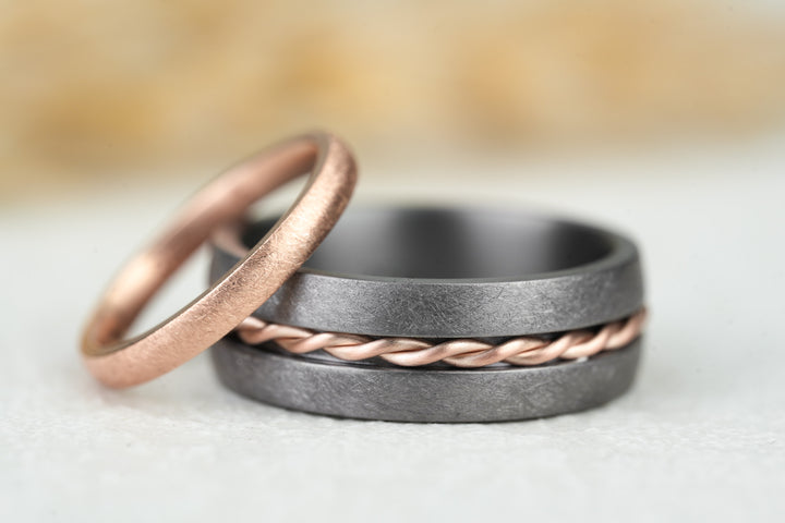 Eheringe Chain Rosegold Tantal keltisch