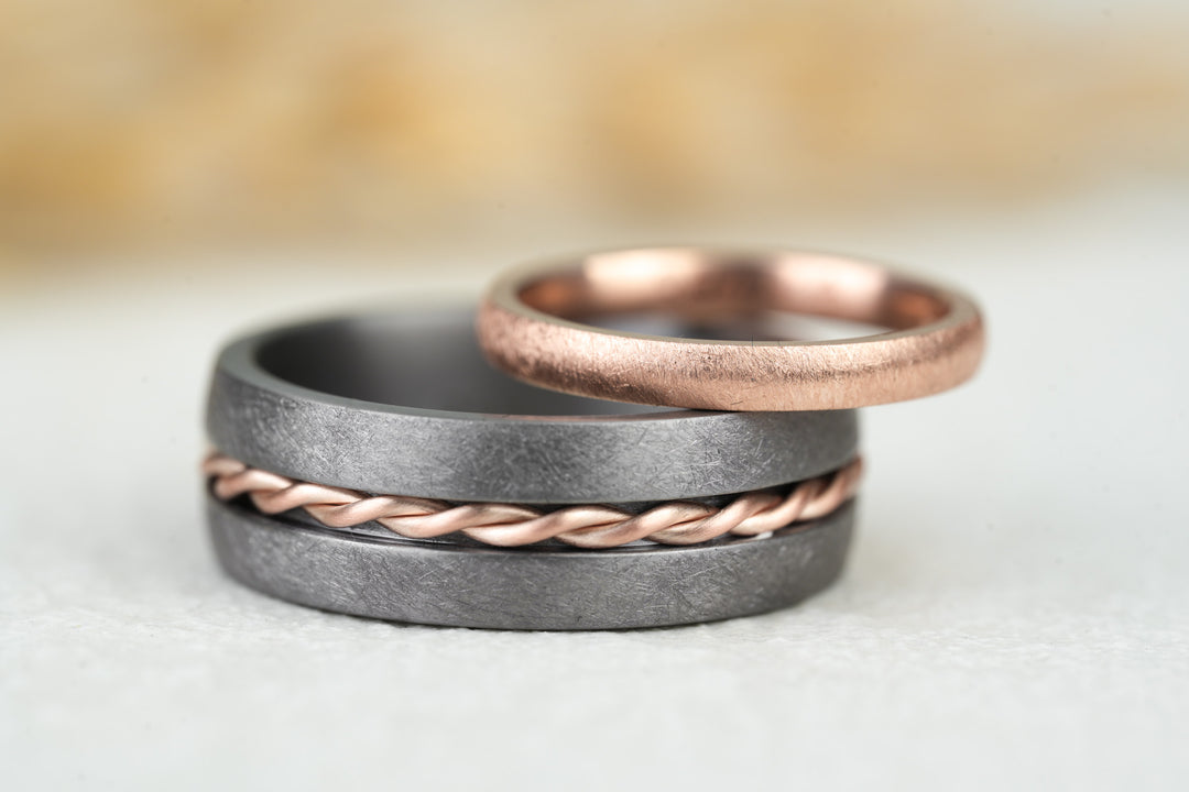 Eheringe Chain Rosegold Tantal keltisch