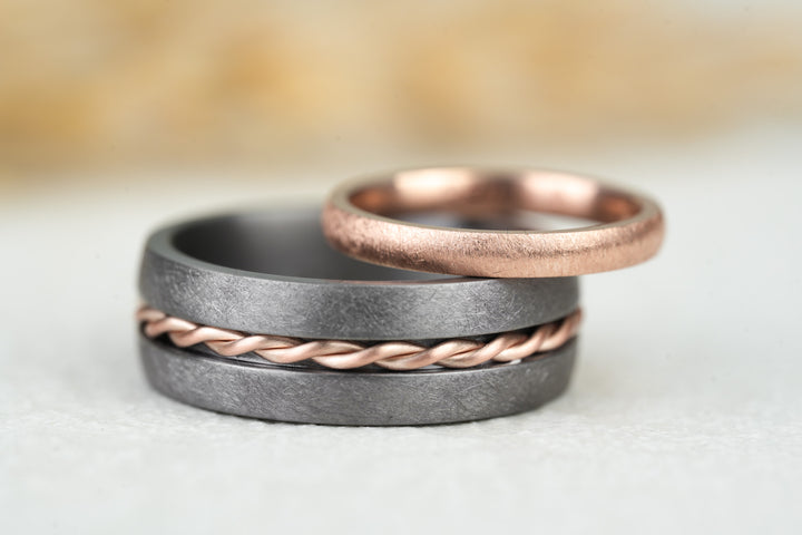 Eheringe Chain Rosegold Tantal keltisch