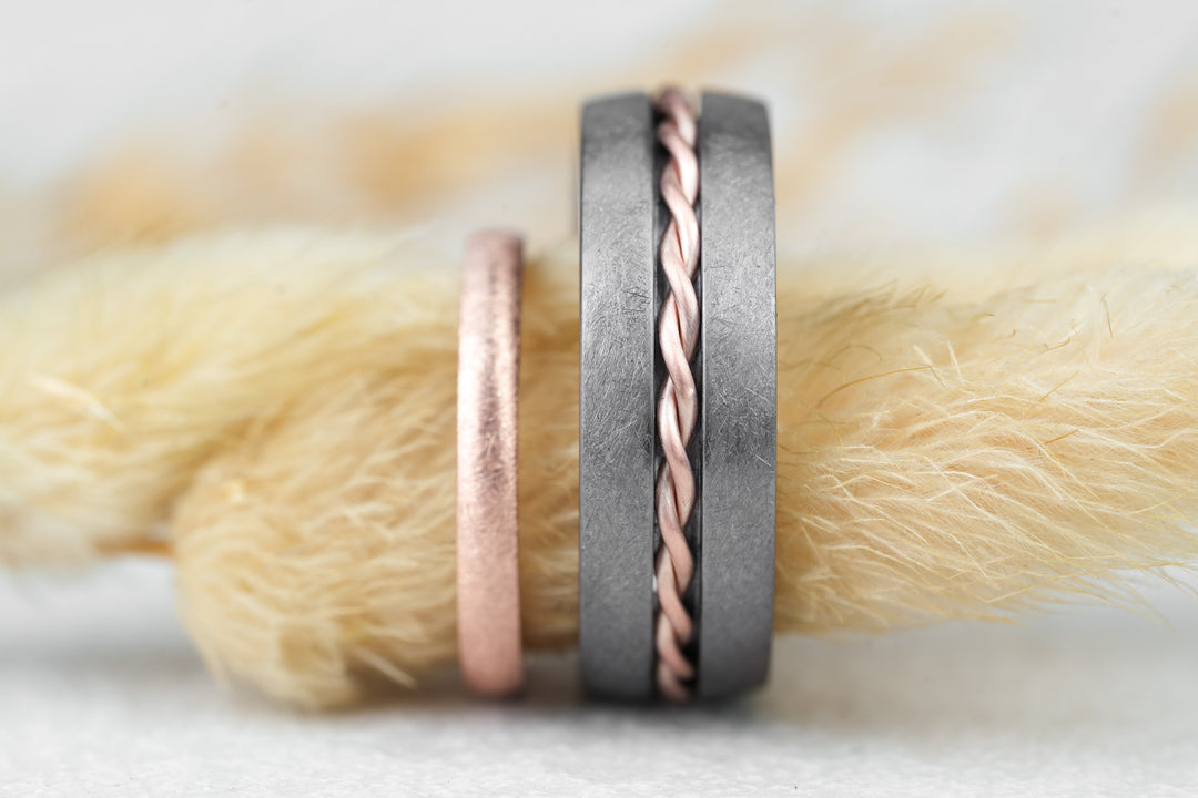 Eheringe Chain Rosegold Tantal keltisch