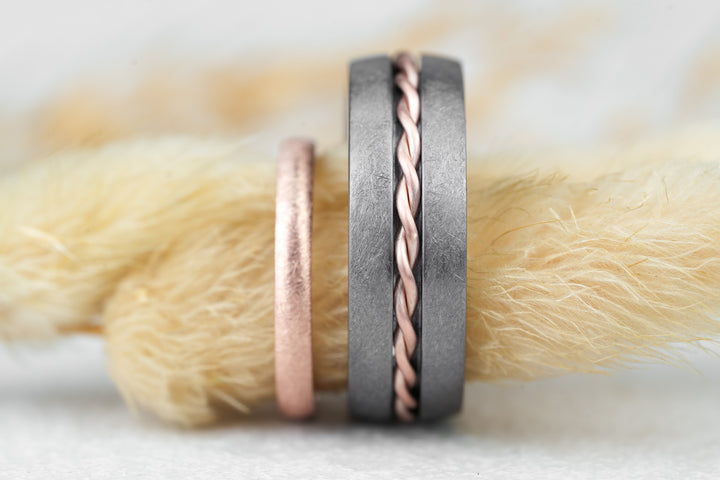 Eheringe Chain Rosegold Tantal keltisch