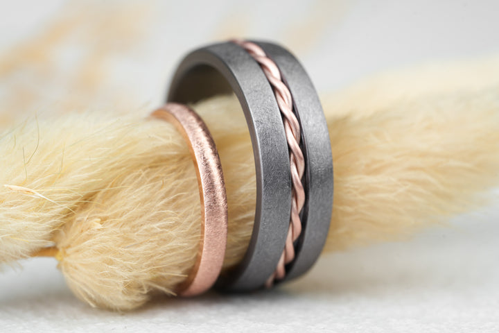 Eheringe Chain Rosegold Tantal keltisch