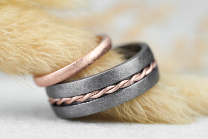 Eheringe Chain Rosegold Tantal keltisch