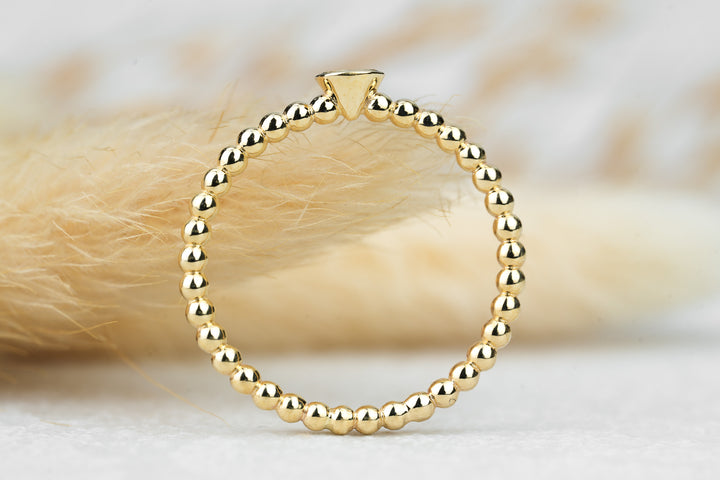 Verlobungsring "Lilo" Kugelring Gold mit Diamant