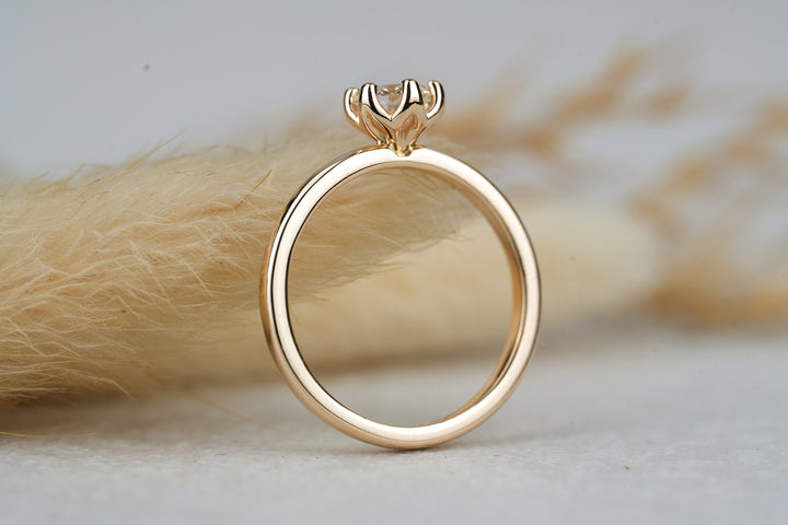 Verlobungsring Blume natuerlich Diamant gross 0.50 karat