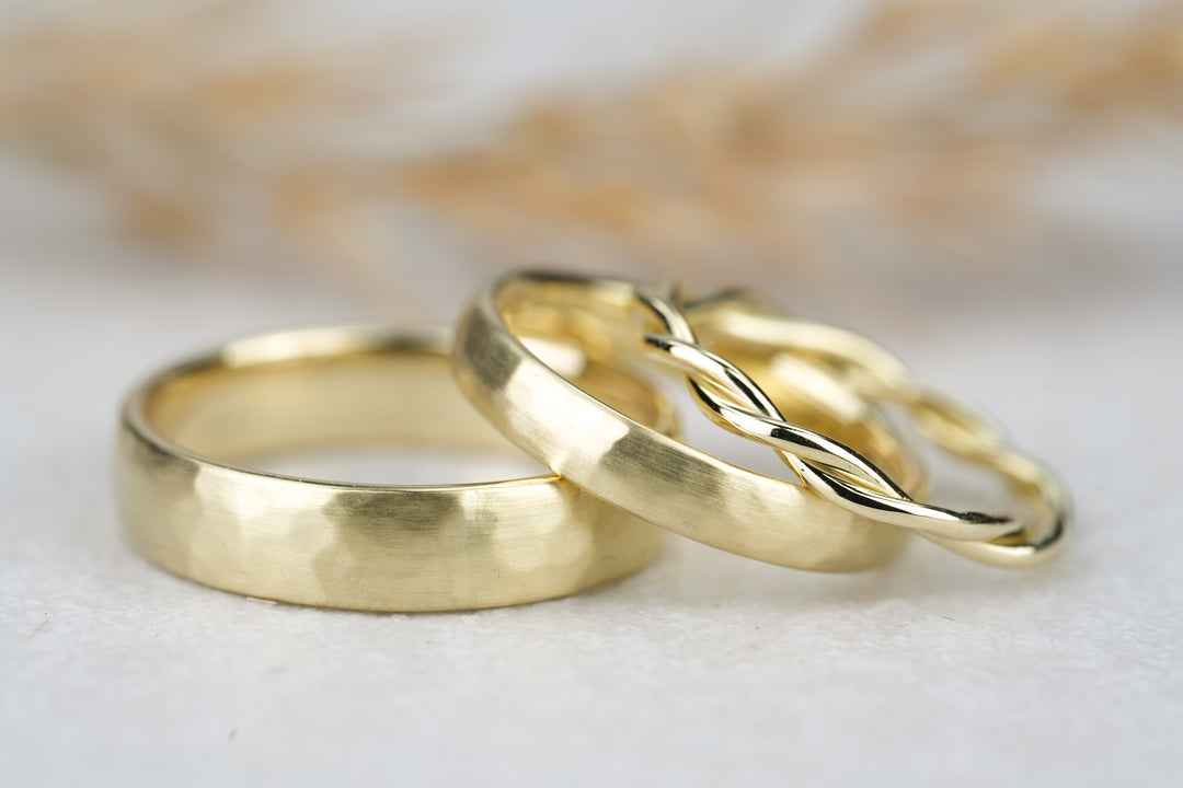 Eheringe Gold Set in Kombination mit Vorsteckring